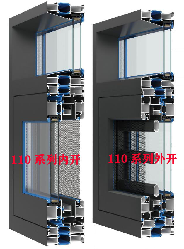 110系列，外開、內開,窗紗一體